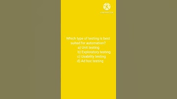 Which type of testing is best suited for automation? a) Unit testing b) Exploratory testing c) Usab