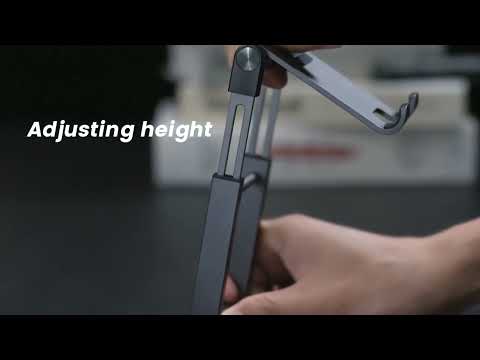 Підставка настільна для телефону Ugreen LP263 4.7-7.2" алюмінієва складана регульована сіра, видео 3