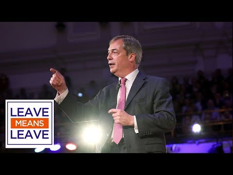 Nigel Farage speaks at Leave Means Leave rally