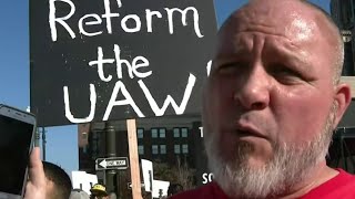 UAW members protest at Labor Day parade