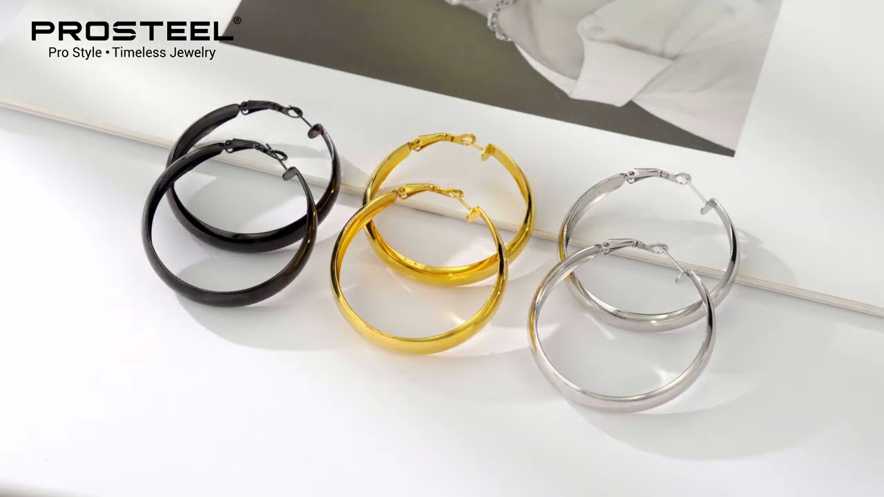Damen Creolen Ohrringe Edelstahl Ohrschmuck