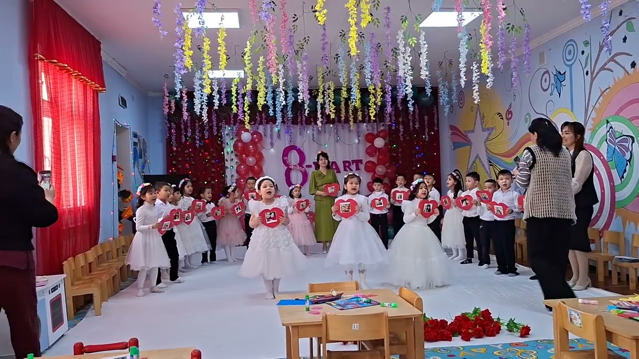 Тахиаташ райони 7сонли мактабгача тарбия катта грухининг 8 март байрами. Мухайа. Айтбаева 2026 йил