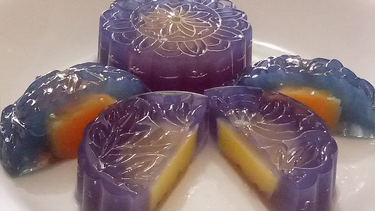 天然色素蓝花/蝶豆花水晶燕菜月饼做法 Butterfly Pea Flower Jelly Mooncake Tutorial YouTube