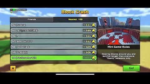 Pixel Gun 3D Round 1: Block Crash Mini-Game