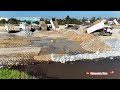 Nicely Stones Filling Flood Low Lying Areas!! Expert Shantui DH17c3 Bulldozer And 22-Ton Dump Trucks