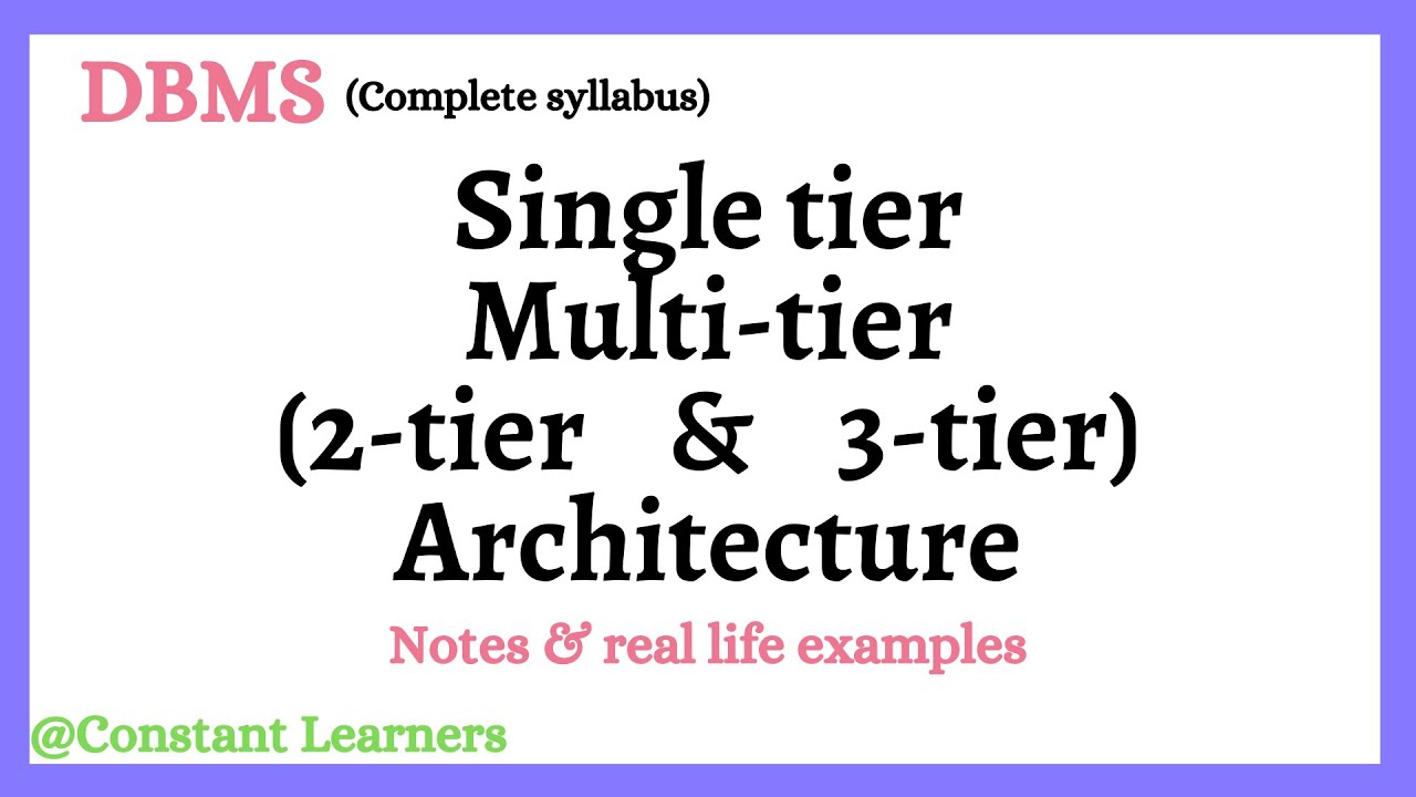 7. 2-tier and 3-tier architecture | With real life examples | DBMS ...