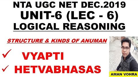 Vyapti & Hetvabhasas Lec-6 Unit-6 ugc net 2019