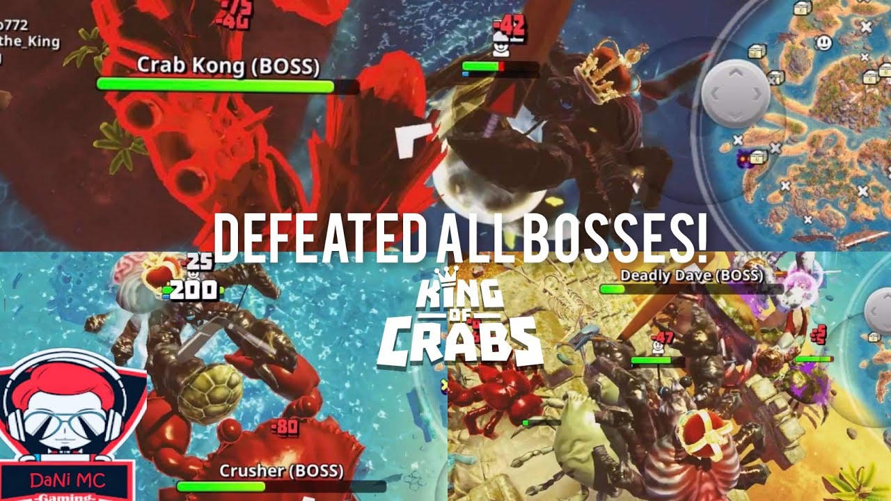 Defeated All Bosses (Crab Kong, Deadly Dave & Crusher) King of Crabs