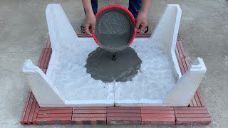 DIY coffee table at home / Amazing idea from 2 foam boxes and cement