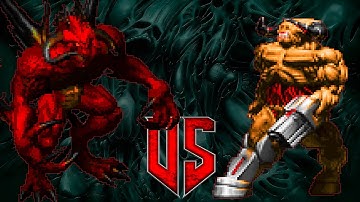 Diablo vs Cyberdemon - DOOM vs DIABLO : Monster Infighting - RETRO BATTLES