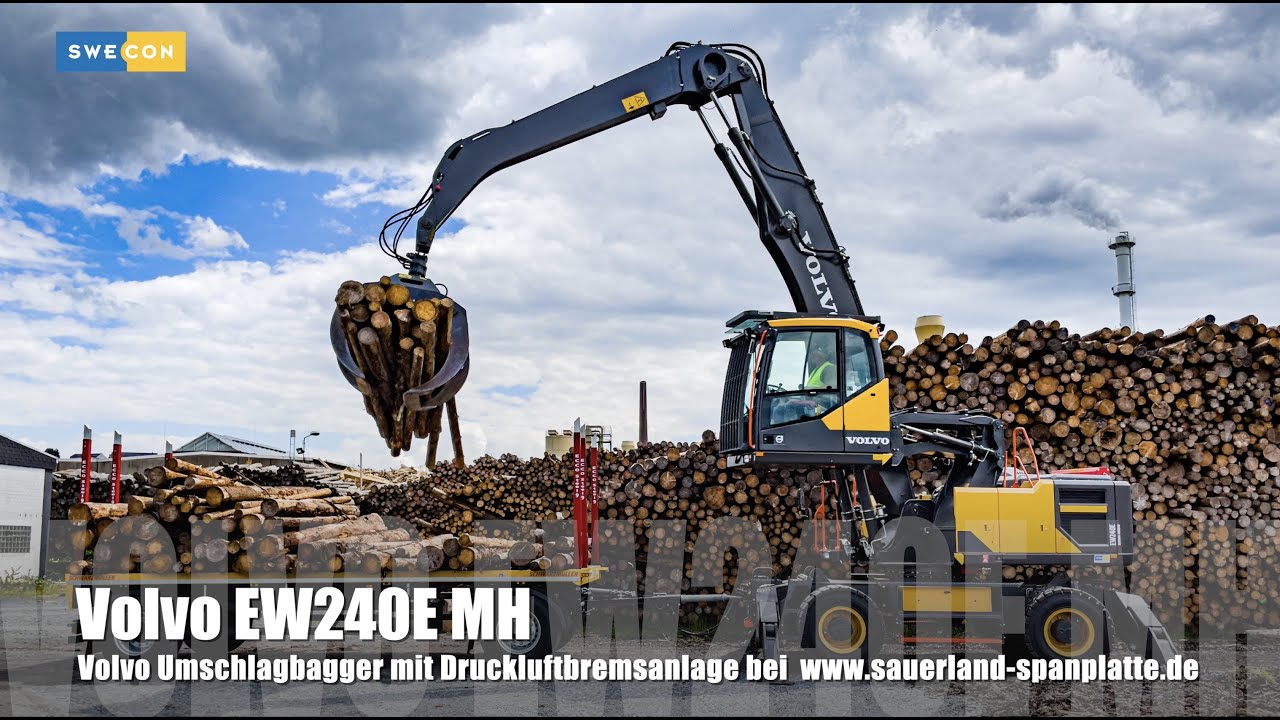 Volvo EW240E MH.. Holzverarbeitung bei Sauerland Spanplatten