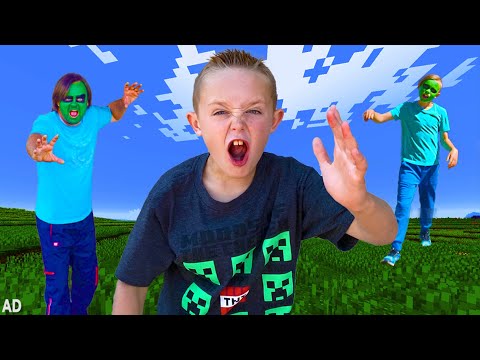 Minecraft Invasion! Race to Save Kade! Chase Game with the Fun Squad!