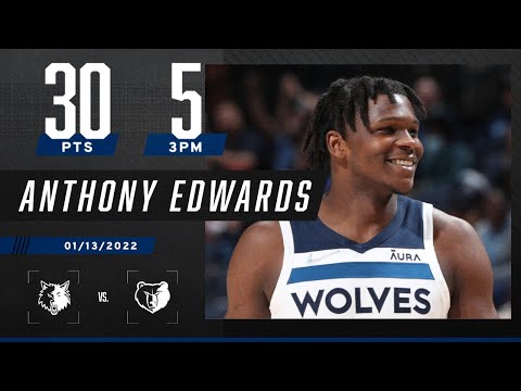 Anthony Edwards drops 30-PEICE with 5 3PM against Grizzlies 💪