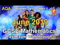 GCSE Maths AQA June 2019 Paper 1 Higher Tier Walkthrough (21 May 2019)