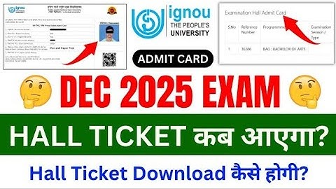 🙋IGNOU Hall Ticket Release Expected Date?|lGNOU Hall Ticket Download 2025|IGNOU Admit Card June 2025