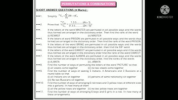 permutation and combination important questions