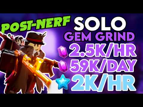 [59K/DAY] *NEW* BEST Solo Gem Grind + Crook Boss/Kingpin XP FULL GUIDE (LEVEL UP FAST) | Roblox TDS
