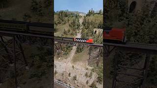 The Cn Penger Train Crosses The Mountainside