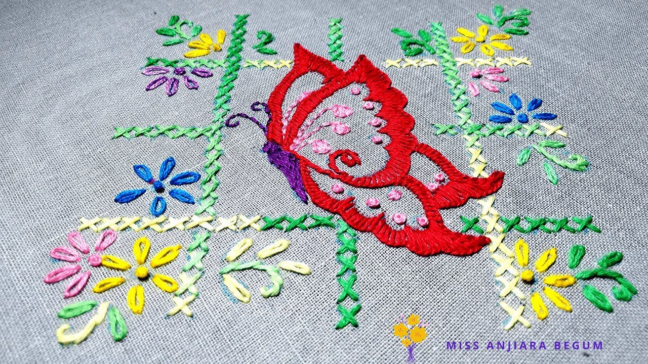 Very Simple and Cute Hand Embroidery Designs #Miss_A :Pretty Sofa cover Embroidery-01