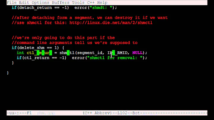 Removing Shared Memory Segments with shmctl