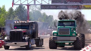 2021 Great Lakes Big Rig Challenge. drag racing exhibition runs Onaway Michigan