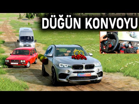 KÖYE DÜĞÜNE GİDİYORUZ ! DÜĞÜN KONVOYU Beamng Drive Logitech G29