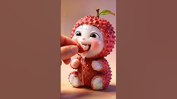 Litchi fruit baby Eats a Bite Of Its Own Fruit | Cute Juicy Bites #shorts