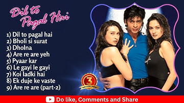 Dil To Pagal Hai Movie All Songs || Shahrukh Khan &  Madhuri Dixit,Karishma