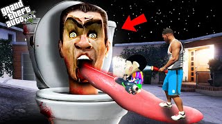 GTA 5 : Skibidi Toilet Monster Hiding From Franklin in GTA 5  (GTA 5 mods)