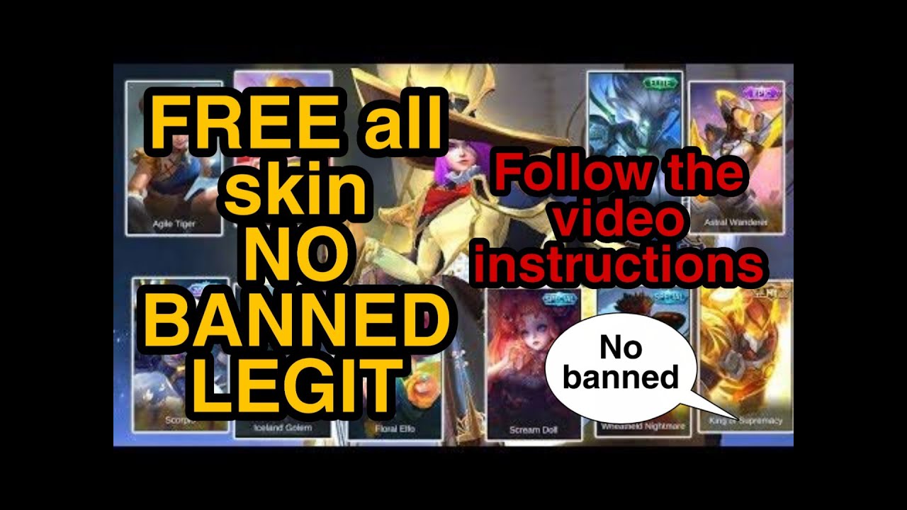 FREE ALL TYPE OF SKIN || MOBILE LEGENDS (NO BAN)