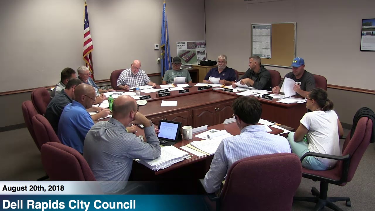 Dell Rapids City Council 8/20/18 Upload file YouTube