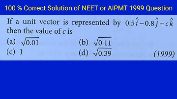 34 NEET AIPMT 1999 11 Physics Question Solution  Vectors #energeticphysics