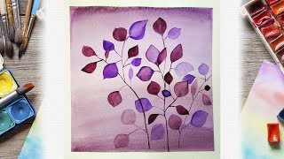 watercolor sketchbook painting simple using leave colors easy