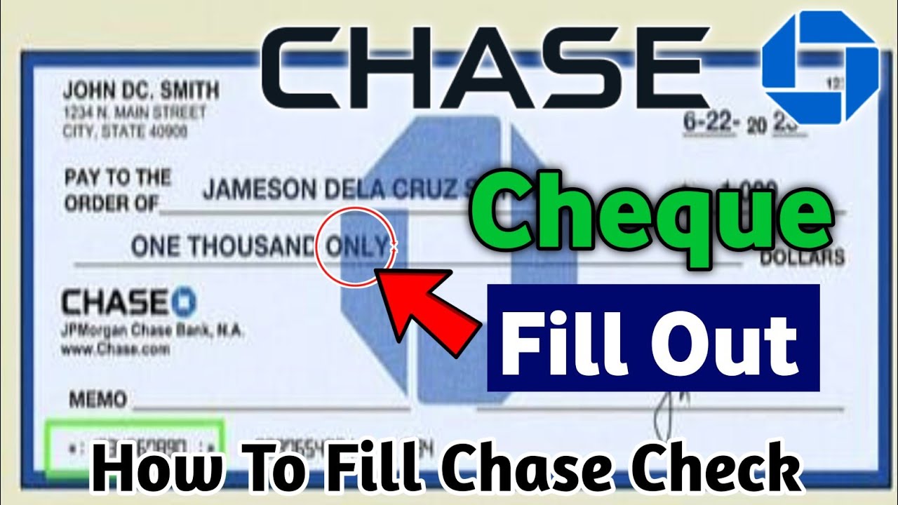 Chase Cheque How To Fill Out Chase Paper Check | JPMorgan Chase cheque fill | Chase ...