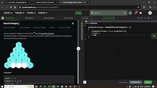 Pascal Triangle - Geeks for Geeks today's problem of the day 1 may,2025