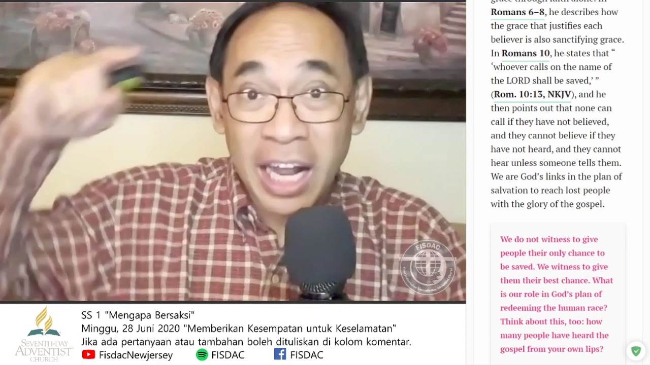 Memberikan Kesempatan untuk Keselamatan. Pendalaman Sekolah Sabat 