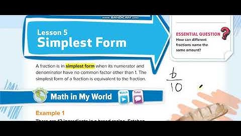 Grade 4 Chapter 8 Lesson 5 Simplest Form