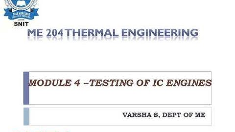 Module 4 : TESTING OF IC ENGINES