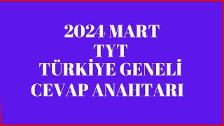 MART 2024 TÜRKİYE GENELİ TYT SON CEVAP ANAHTARI #TÖDER #ORİJİNAL #AYT #apotemi