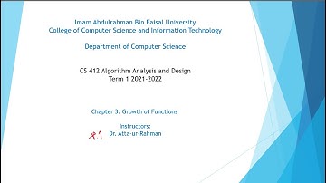 Cs 412 / Algorithm Analysis and Design | 3. Growth of Functions | part.1