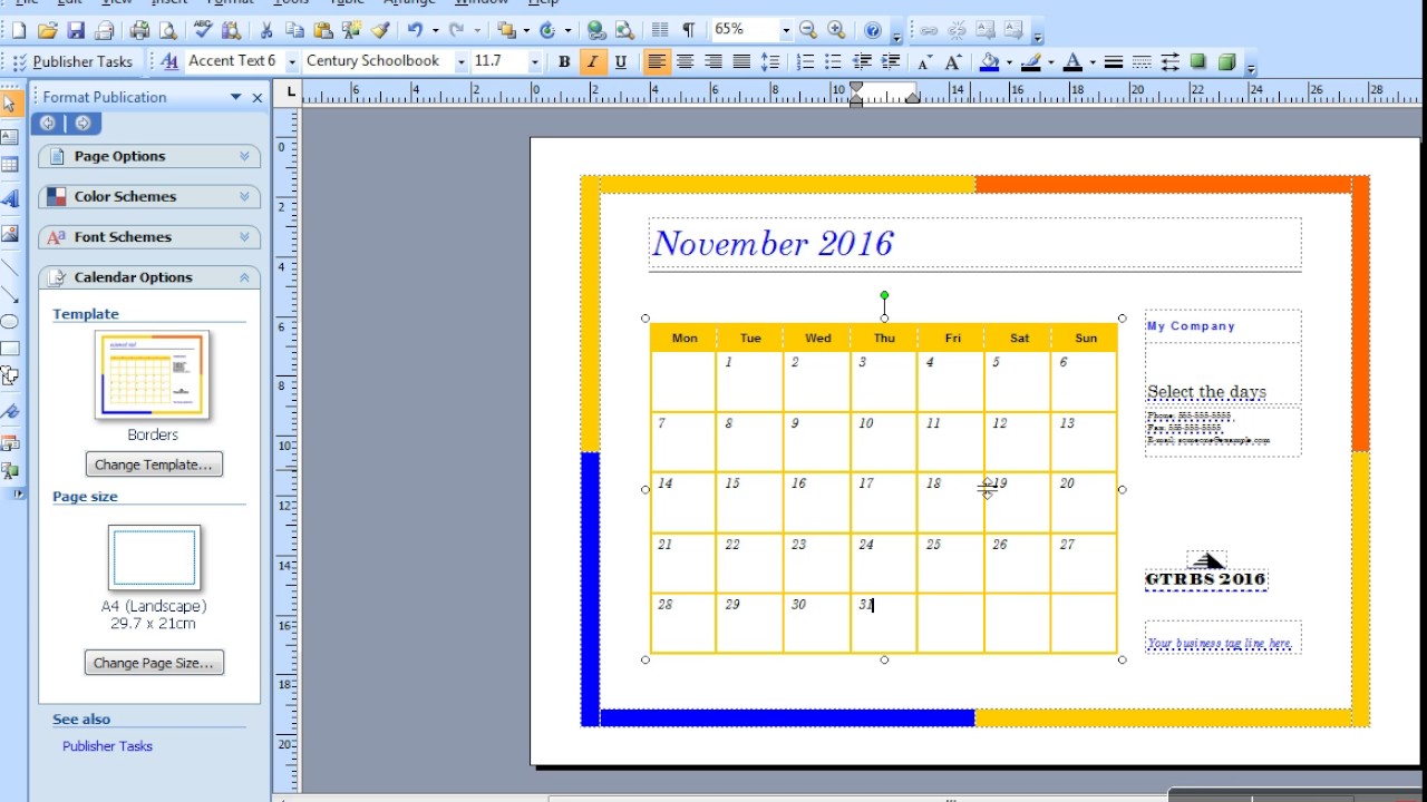 How to Create Calendars in MS Publisher - YouTube