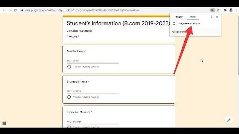 How to translate English to Hindi in google form | English to Other language | Holy Academy