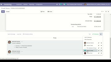 Accounting Default Followers Odoo