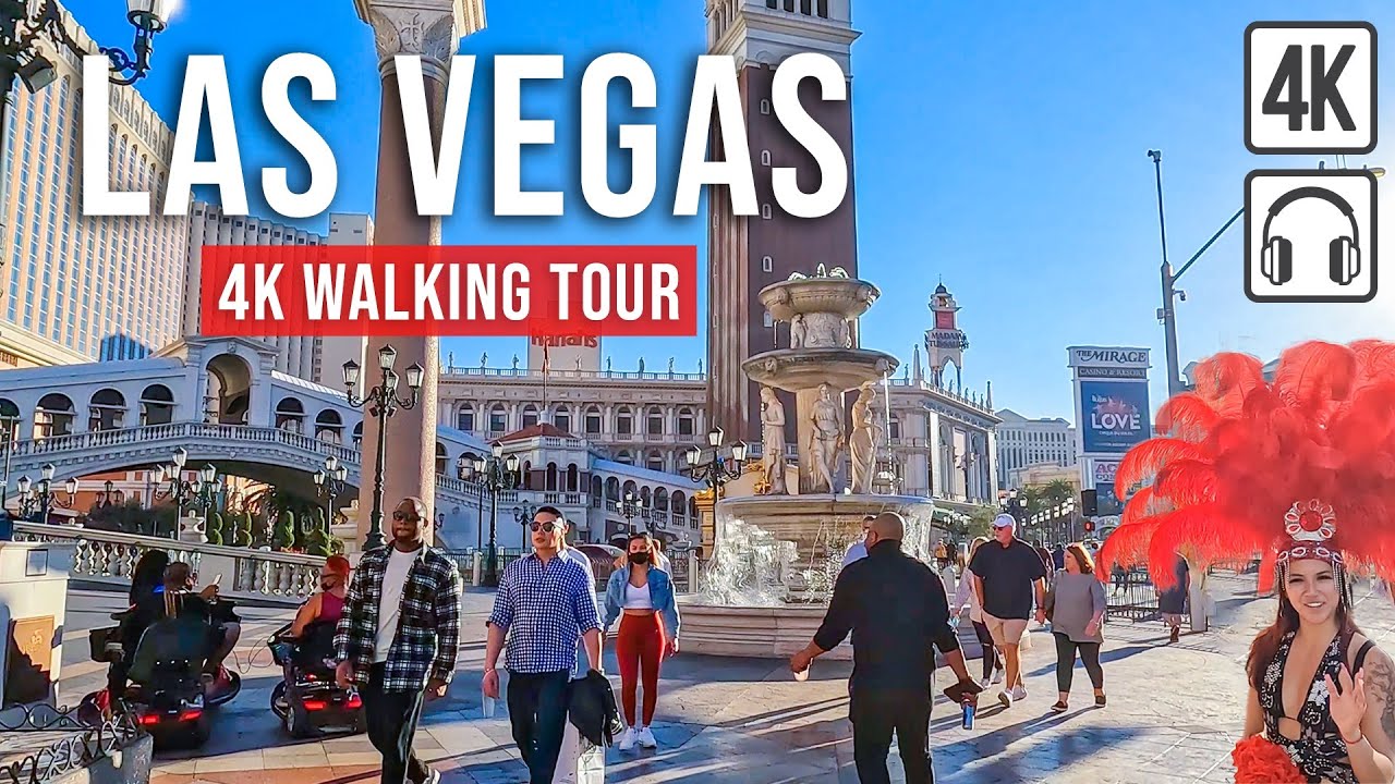 Downtown Las Vegas Walking Tour - [Immersive sound - 4K/60fps