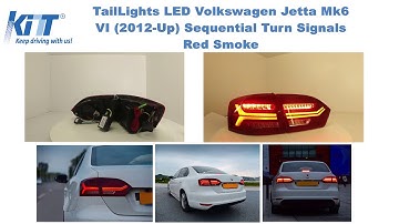 TailLights LED Volkswagen Jetta Mk6 VI 2012 Up Sequential Turn Signals Red Smoke by KiTT