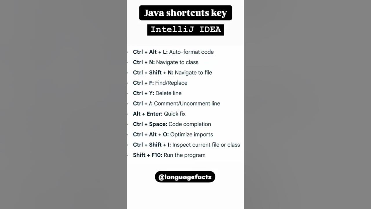 Eclipse and IntelliJ IDEA java shortcuts key #viralvideo #viralshorts # ...