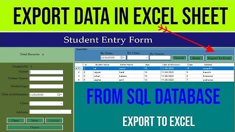 C# for beginners Student Management System Part-16 (how to export data in EXCEL from database)