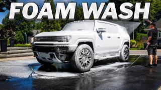 Satisfying Foam Wash of a Dirty Hummer EV