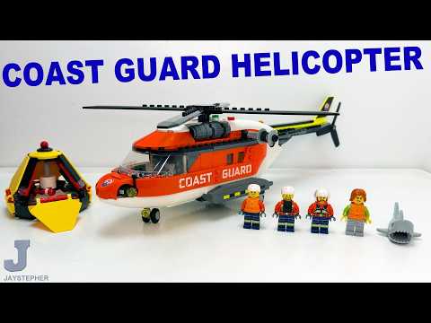 YouTube thumbnail: LEGO City 2026 Coast Guard Helicopter 60503 Unboxing, Tour, &amp; Review