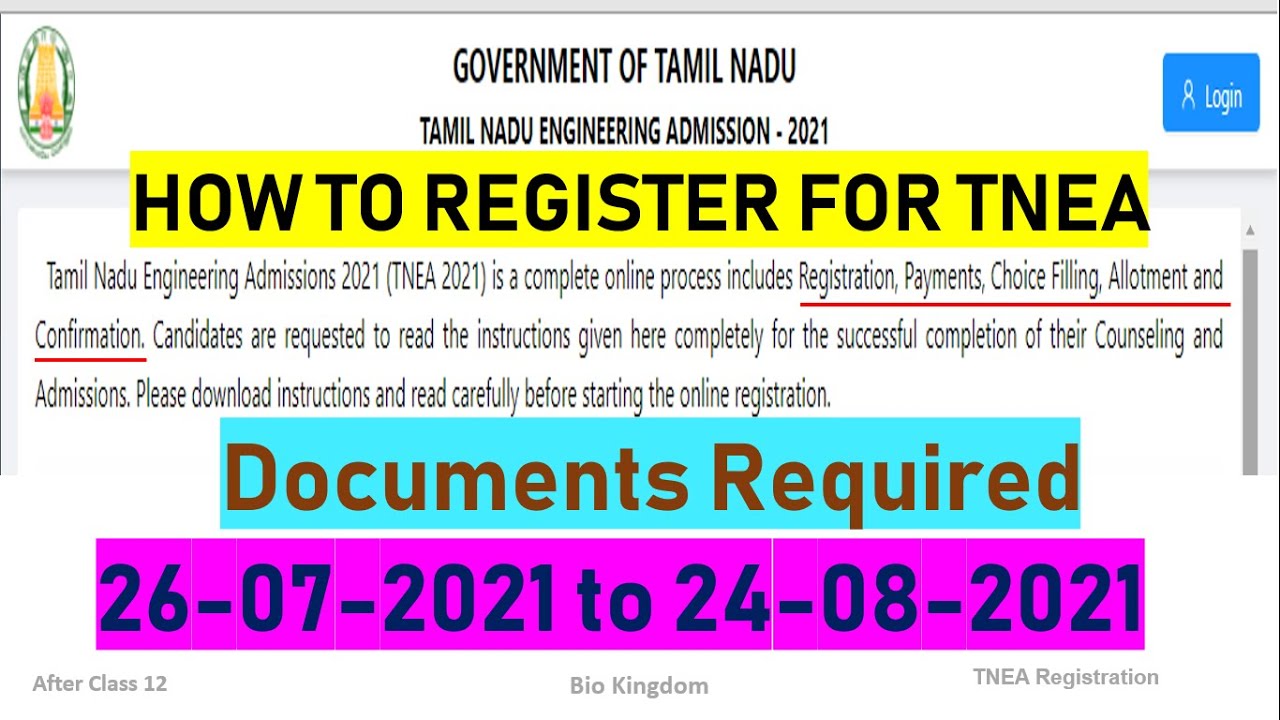 HOW TO REGISTER & APPLY FOR TNEA 2021 | DOCUMENTS REQUIRED | TNEA IMPORTANT DATES | DEMO IN TAMIL